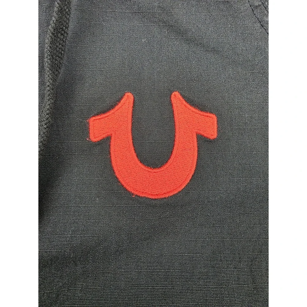 True Religion Logo Embroidered Logo Tiger Back Design Hooded Jacket Mens‎ S